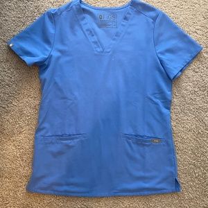 Figs Ceil Blue Casma Three Pocket Scrub Top